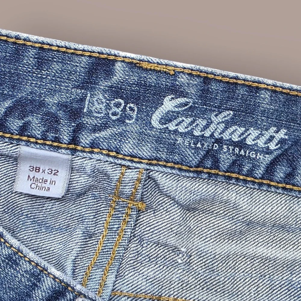 Carhartt Jeans Size 38 Series 1889 Relaxed Fit Straight Leg Blue Denim‎ 100613
